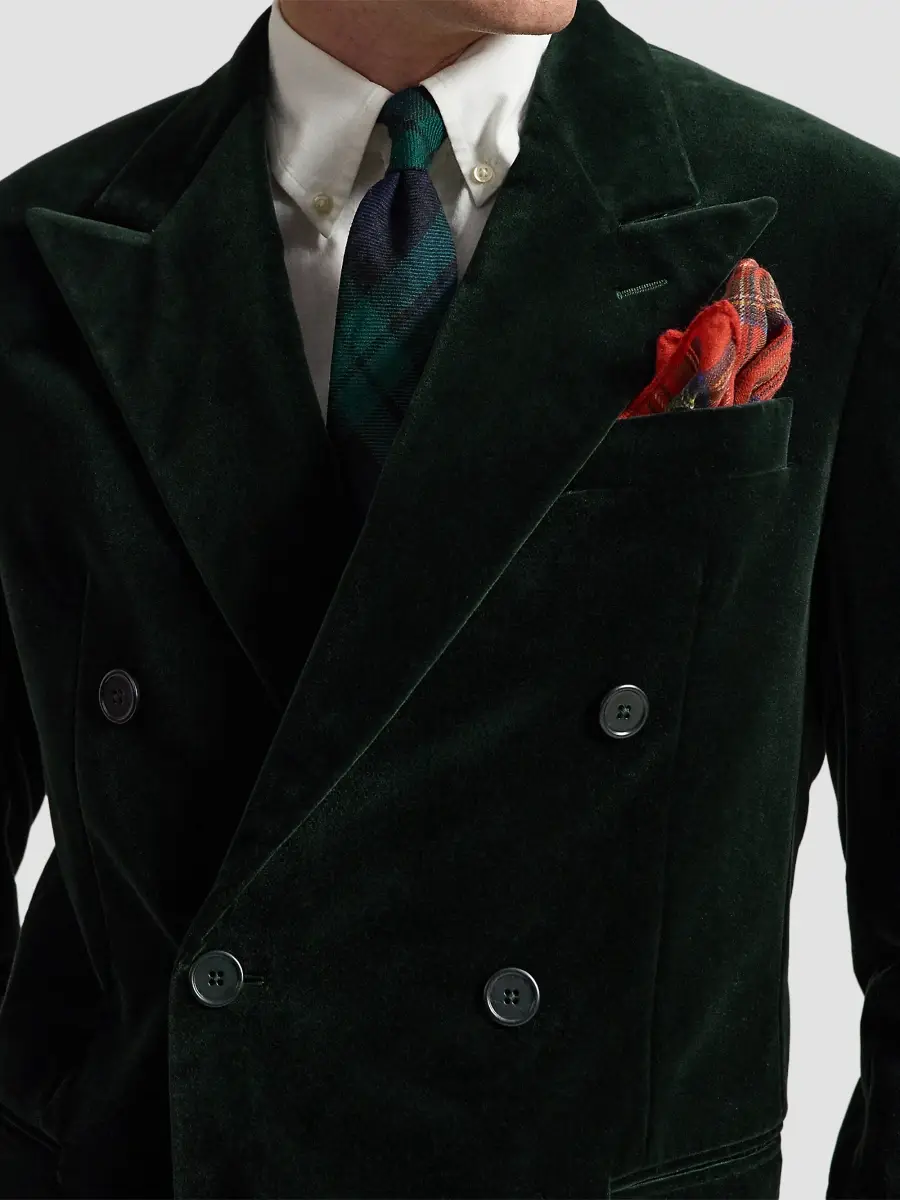 Polo Ralph Lauren Men's Velvet Double-Breasted Blazer | Thumbnail 5 Polo Ralph Lauren Men's Velvet Double-Breasted Blazer | Thumbnail 5