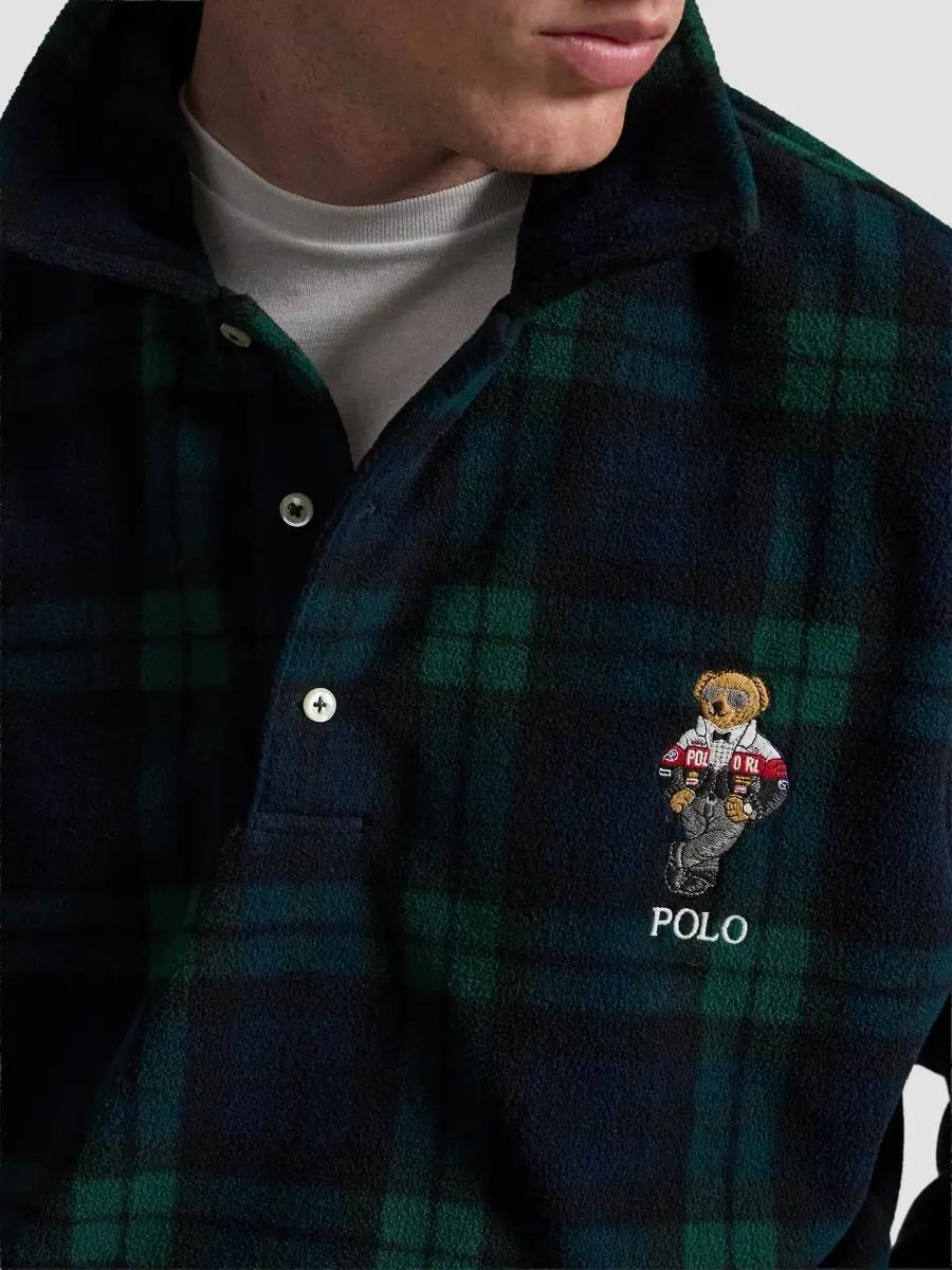 Polo Ralph Lauren Men's Polo Bear Blackwatch Check Fleece Sweater | Thumbnail 5