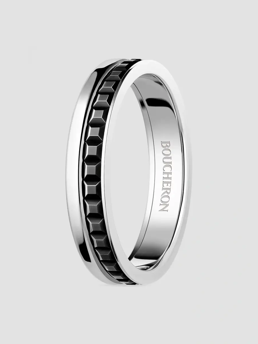 Boucheron Women's Quatre 18K White Gold & Black PVD Wedding Band | Thumbnail 3 Boucheron Women's Quatre 18K White Gold & Black PVD Wedding Band | Thumbnail 3