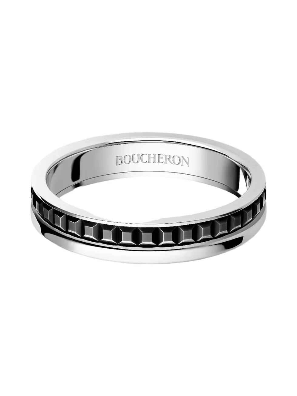 Boucheron Women's Quatre 18K White Gold & Black PVD Wedding Band