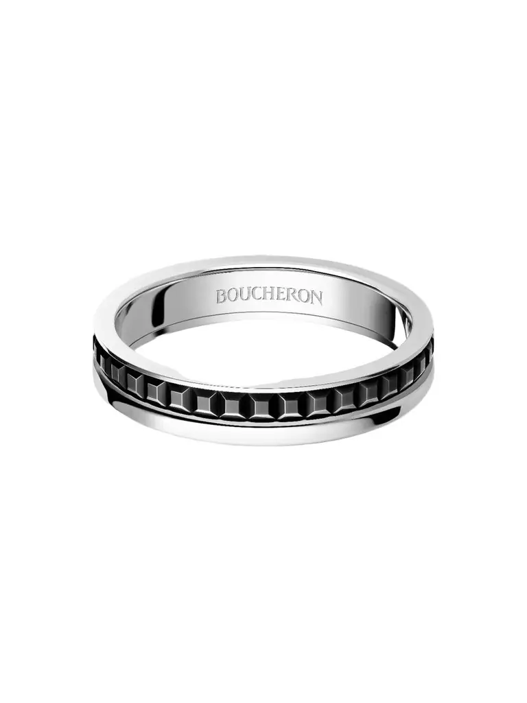 Boucheron Women's Quatre 18K White Gold & Black PVD Wedding Band