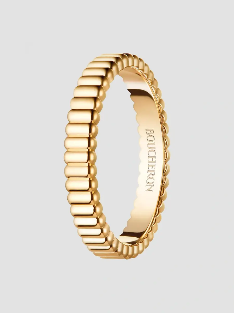 Boucheron Women's Quatre 18K Yellow Gold Grosgrain Wedding Band | Thumbnail 3 Boucheron Women's Quatre 18K Yellow Gold Grosgrain Wedding Band | Thumbnail 3