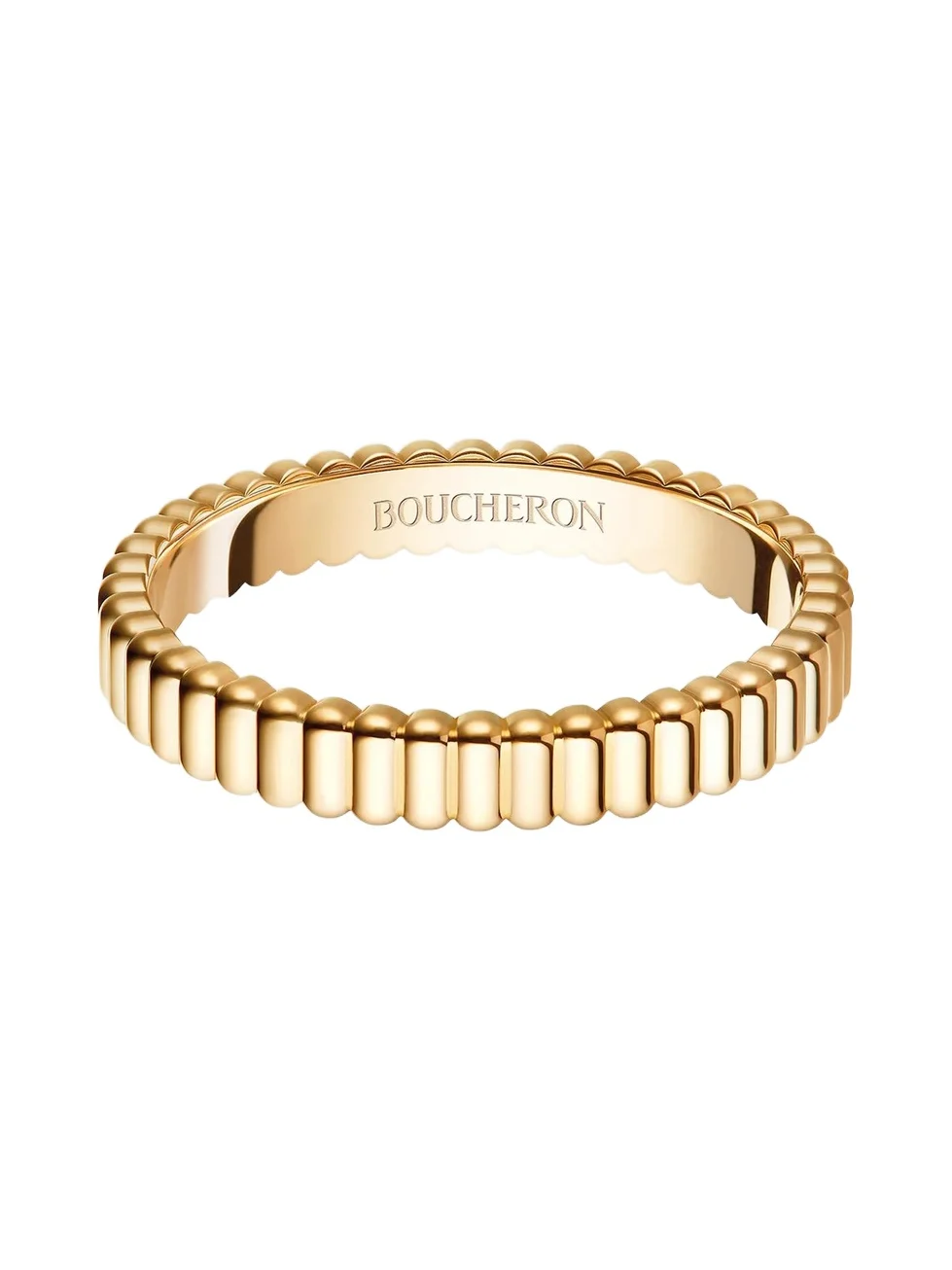 Women's Quatre Grosgrain 18K Yellow Gold Wedding Band Women's Quatre Grosgrain 18K Yellow Gold Wedding Band