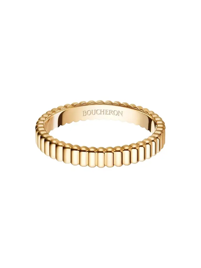 Women's Quatre 18K Yellow Gold Grosgrain Wedding Band Women's Quatre 18K Yellow Gold Grosgrain Wedding Band