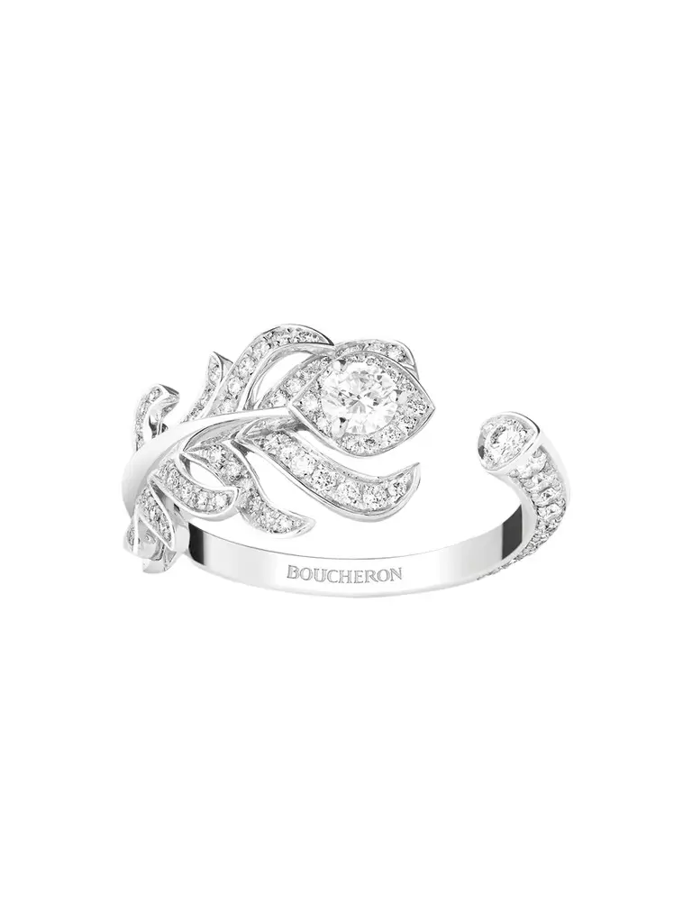 Women's Nature Triomphante Plume De Paon 18K White Gold & 0.60 TCW Diamond Ring Women's Nature Triomphante Plume De Paon 18K White Gold & 0.60 TCW Diamond Ring