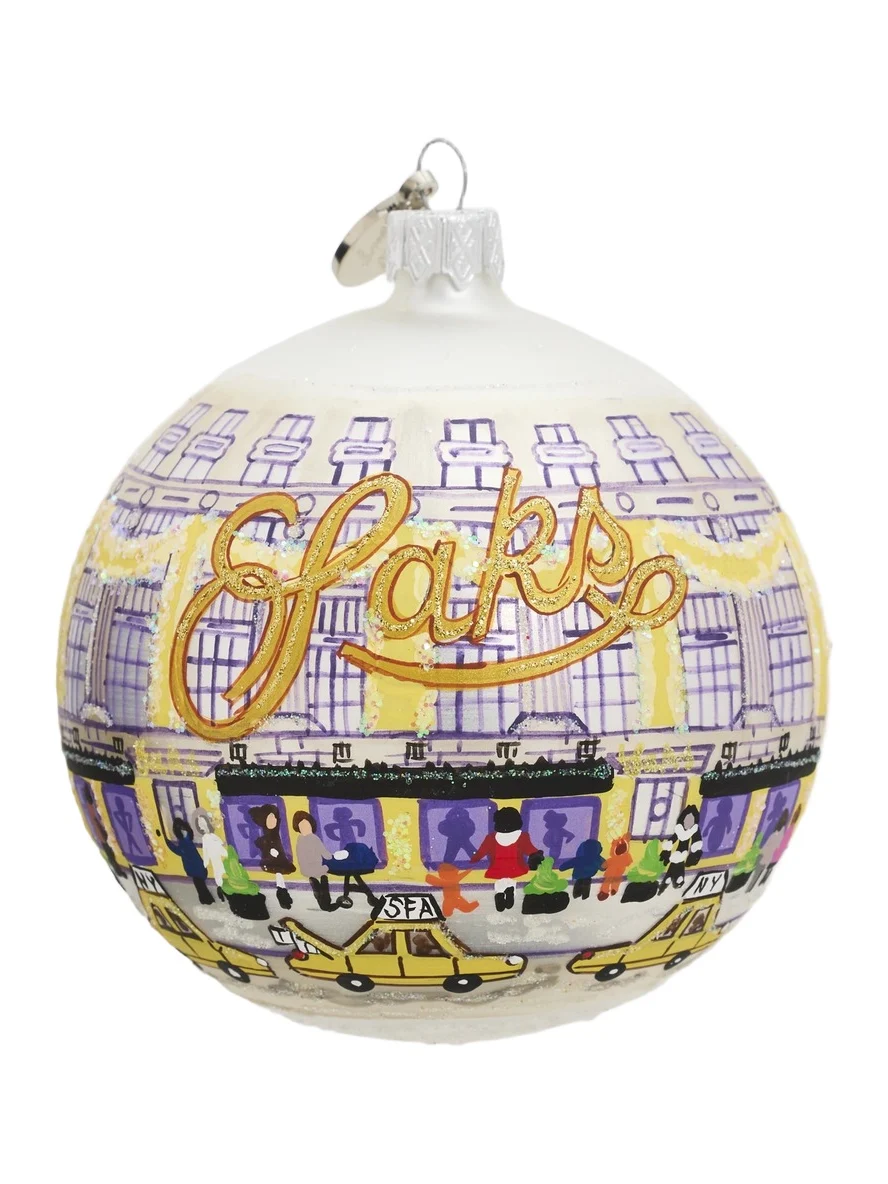 Michael Storrings "Saks" Glass Ornament