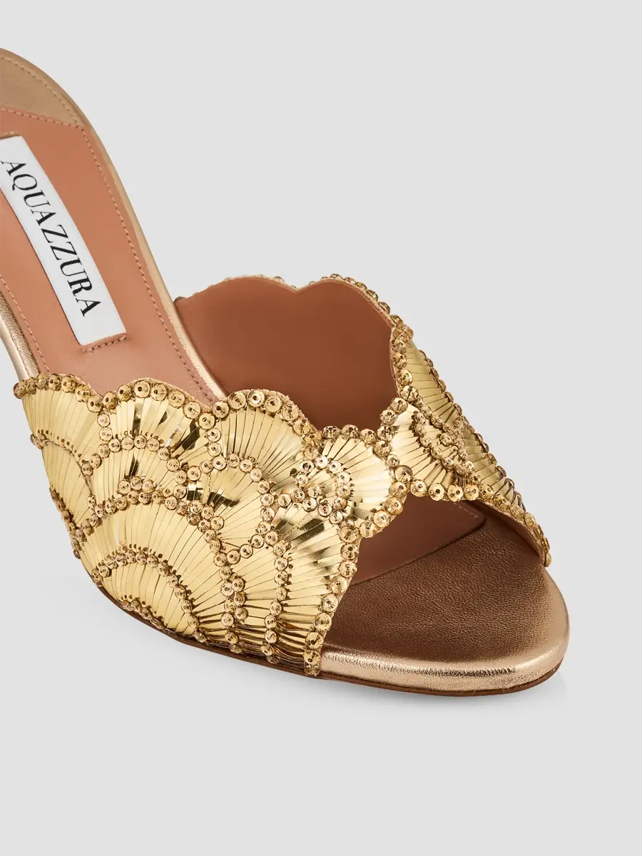 Aquazzura Women's Ce Soir 75MM Leather Mules | Thumbnail 3 Aquazzura Women's Ce Soir 75MM Leather Mules | Thumbnail 3