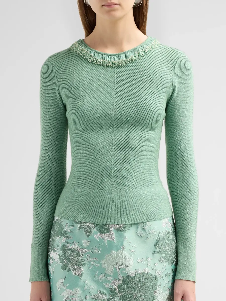 Aknvas Women's Helena Bead Embroidered Sweater | Thumbnail 5 Aknvas Women's Helena Bead Embroidered Sweater | Thumbnail 5