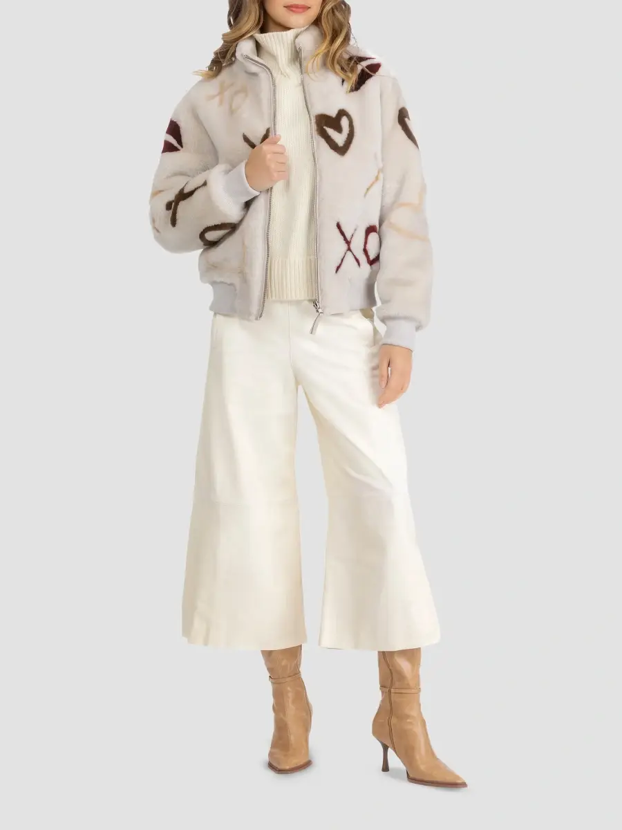 Gorski Women's Reversible Merino Shearing Lamb Bomber Jacket | Thumbnail 2 Gorski Women's Reversible Merino Shearing Lamb Bomber Jacket | Thumbnail 2