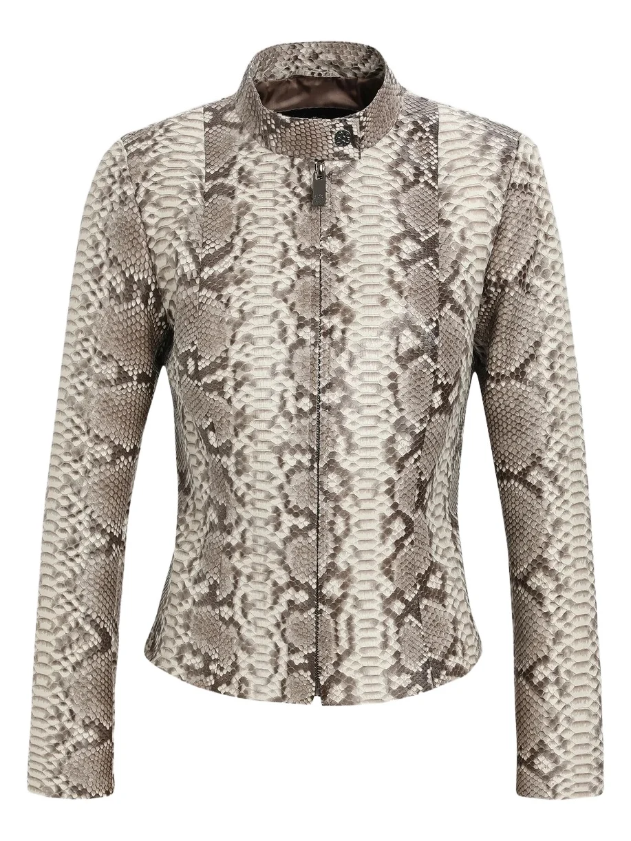 Gorski Women's Python Leather Zip Jacket