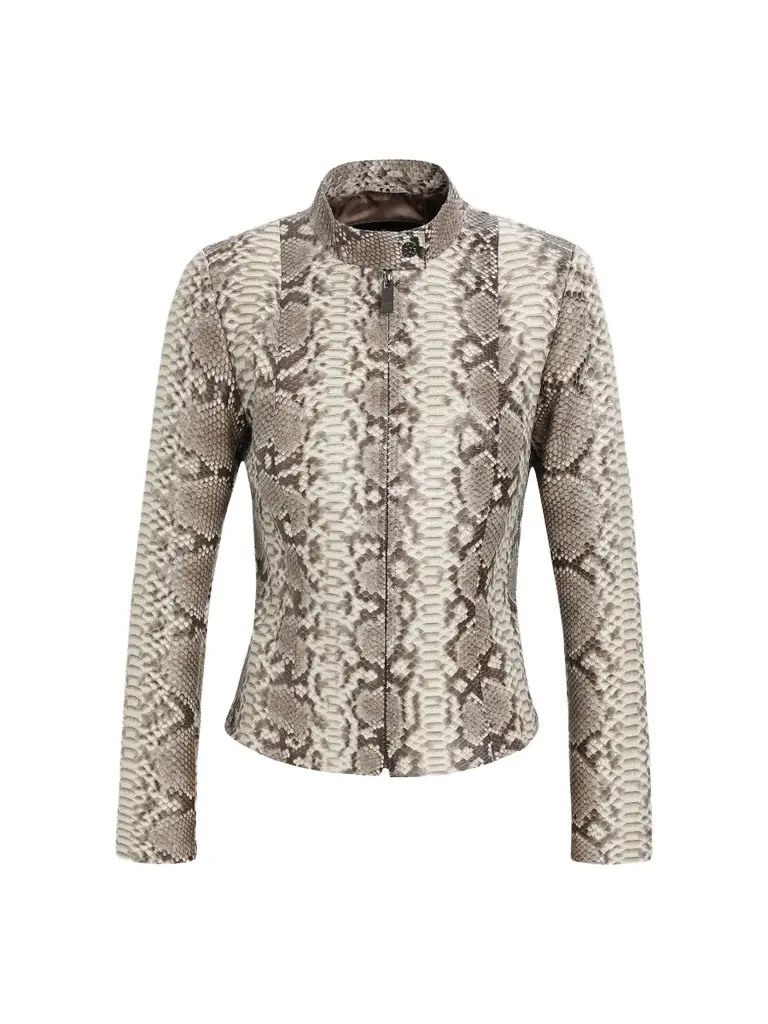 Gorski Women's Python Leather Zip Jacket