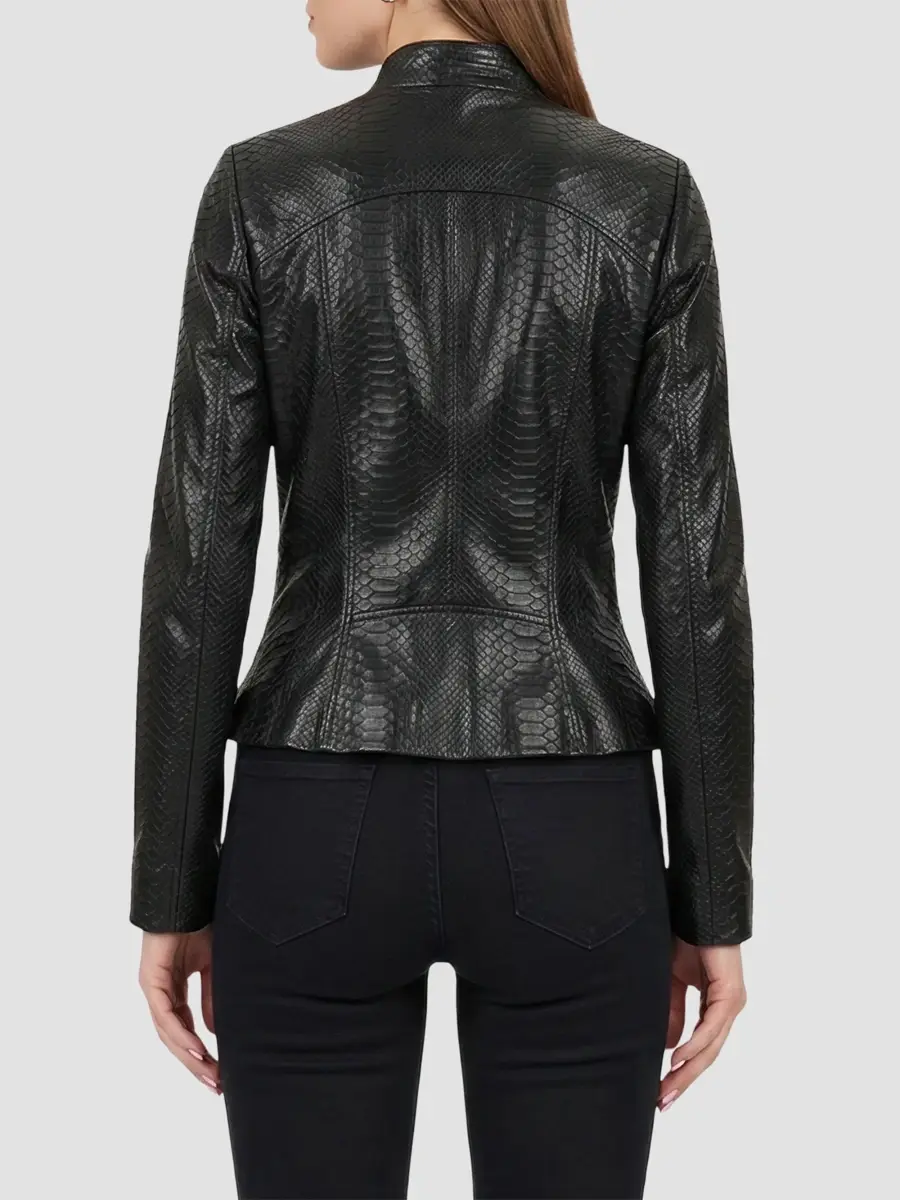 Gorski Women's Python Leather Zip Jacket | Thumbnail 5