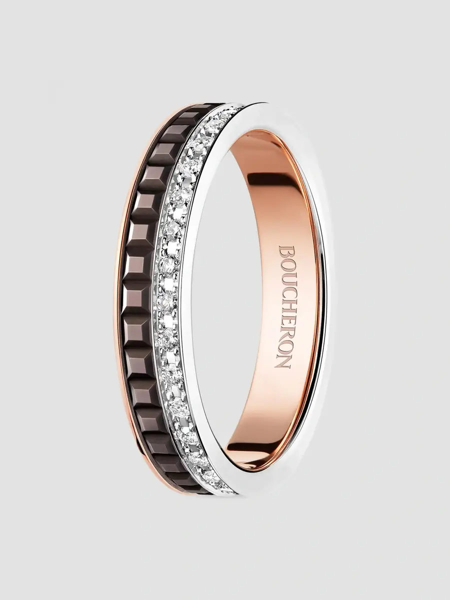 Boucheron Women's Quatre Classique Tri-Tone 18K Gold & 0.21 TCW Diamond Wedding Band | Thumbnail 3