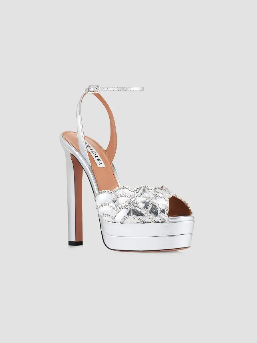 Aquazzura Women's Ce Soir Sandal 130MM Leather Platform Sandals | Thumbnail 3 Aquazzura Women's Ce Soir Sandal 130MM Leather Platform Sandals | Thumbnail 3