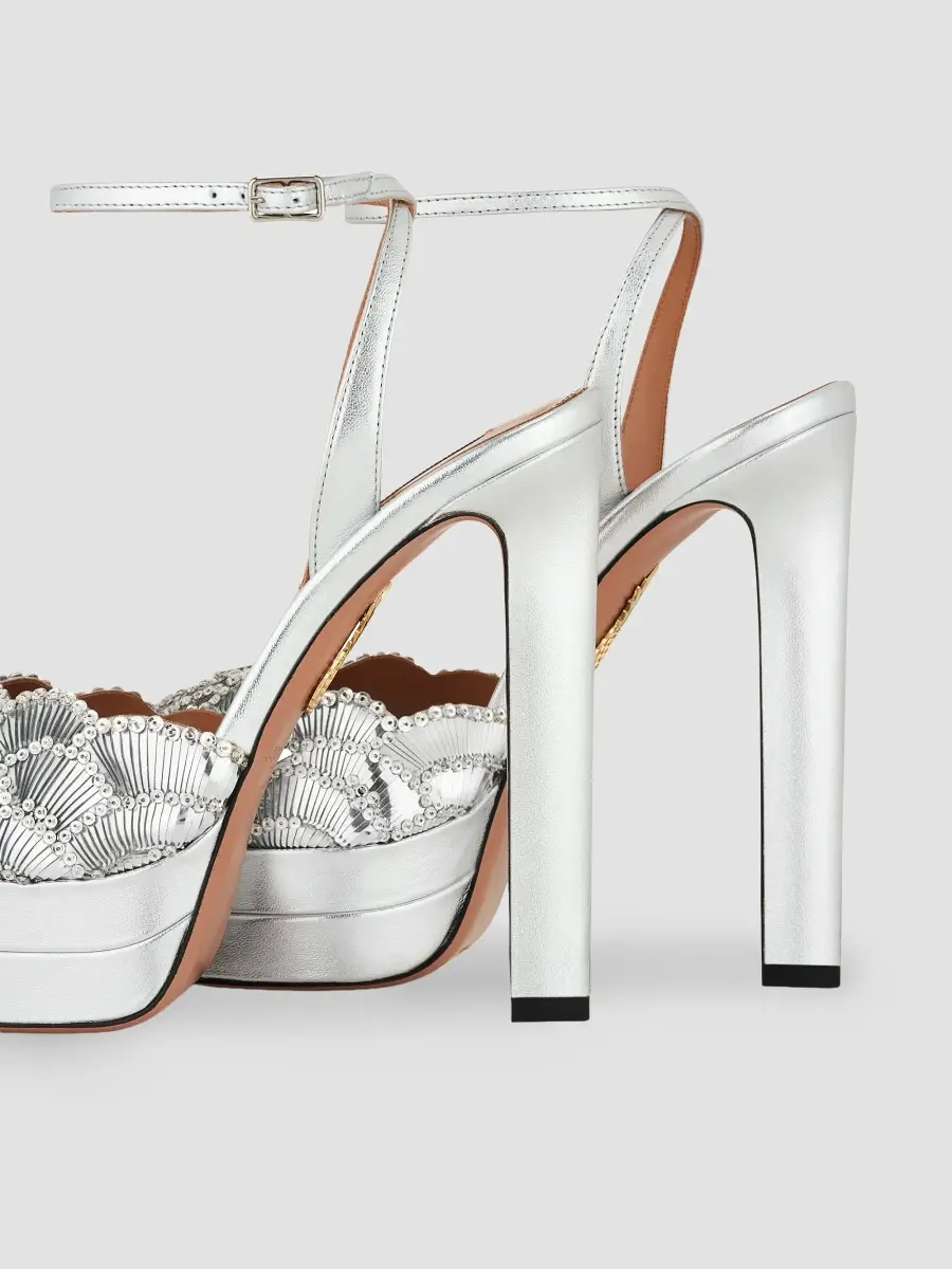 Aquazzura Women's Ce Soir Sandal 130MM Leather Platform Sandals | Thumbnail 4 Aquazzura Women's Ce Soir Sandal 130MM Leather Platform Sandals | Thumbnail 4