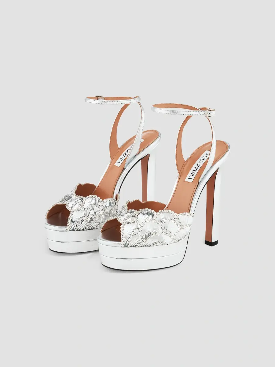 Aquazzura Women's Ce Soir Sandal 130MM Leather Platform Sandals | Thumbnail 6 Aquazzura Women's Ce Soir Sandal 130MM Leather Platform Sandals | Thumbnail 6