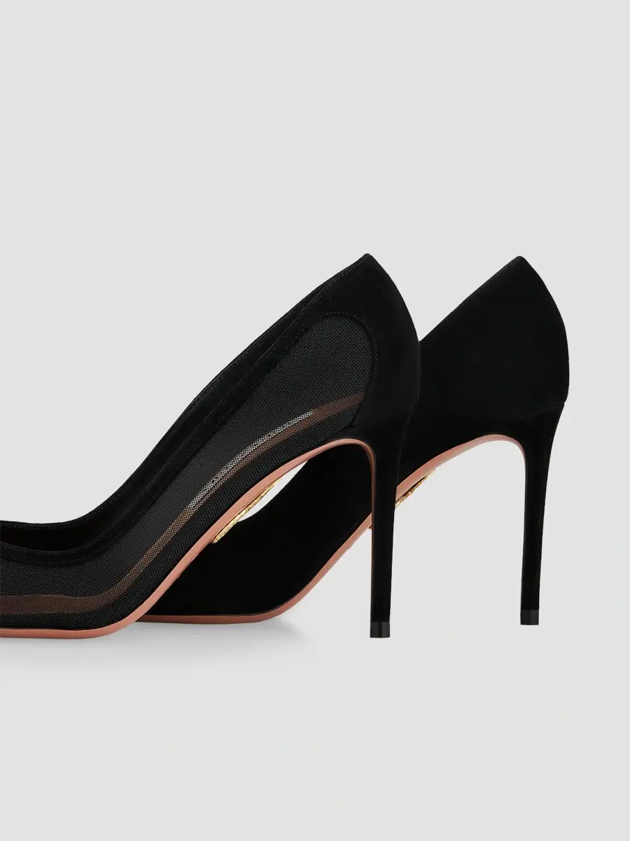 Aquazzura Women's Studio 85MM Suede & Mesh Pumps - Black | Thumbnail 5 Aquazzura Women's Studio 85MM Suede & Mesh Pumps - Black | Thumbnail 5