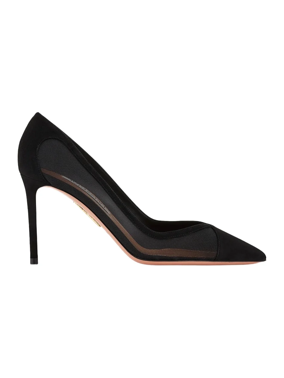 Women's Studio 85MM Suede & Mesh Pumps - Black Women's Studio 85MM Suede & Mesh Pumps - Black