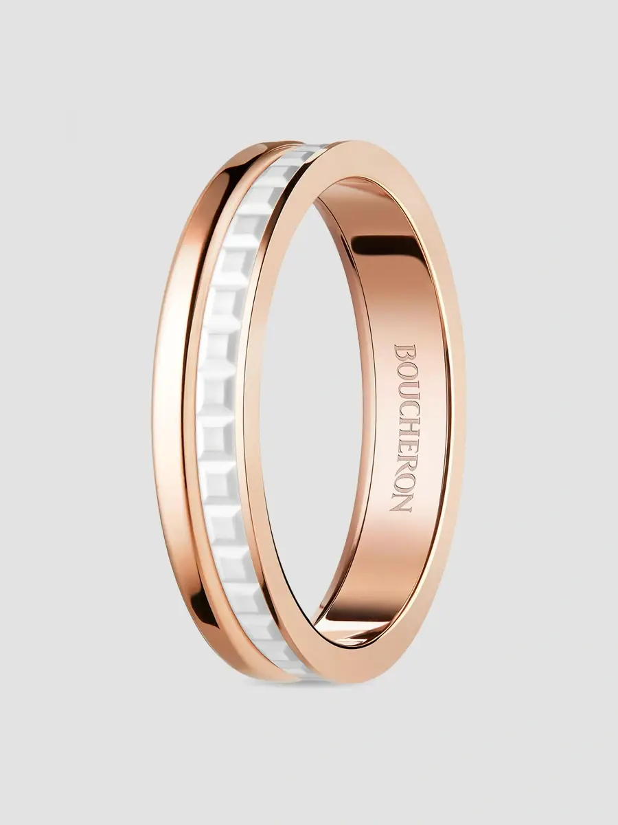 Boucheron Women's Quatre 18K Rose Gold & Hyceram Wedding Band | Thumbnail 3
