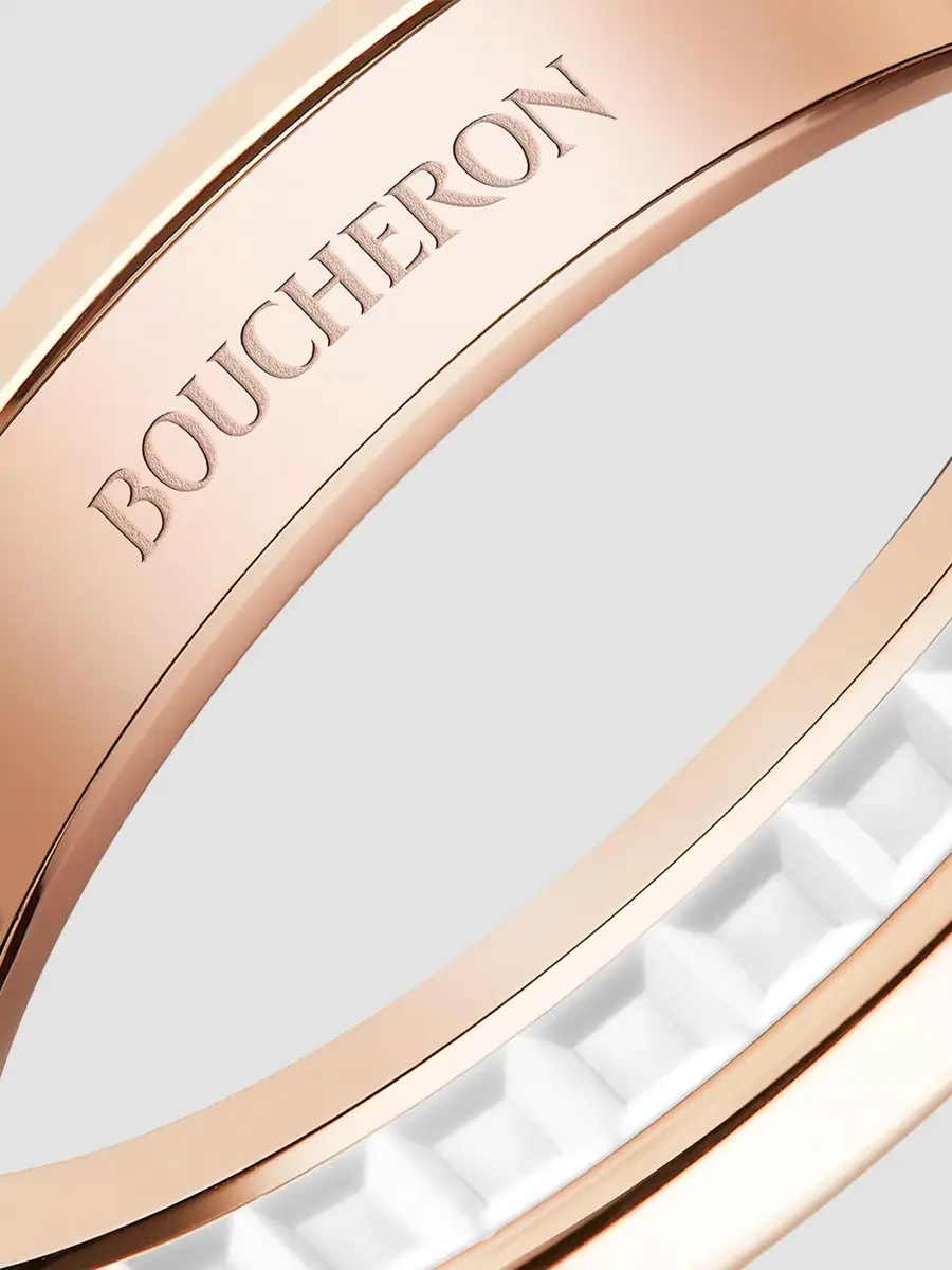 Boucheron Women's Quatre 18K Rose Gold & Hyceram Wedding Band | Thumbnail 4