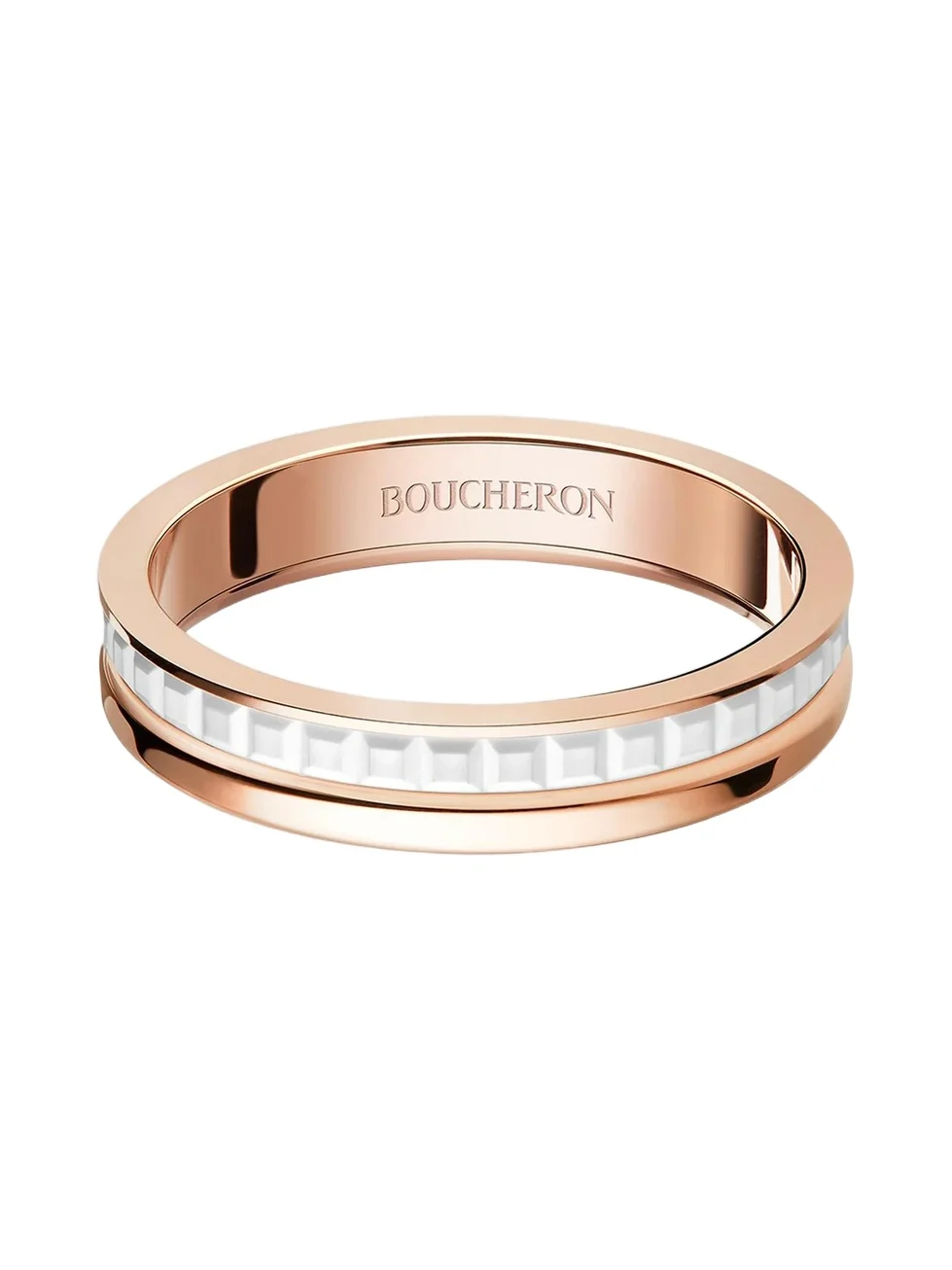 Women's Quatre 18K Rose Gold & Hyceram Wedding Band Women's Quatre 18K Rose Gold & Hyceram Wedding Band