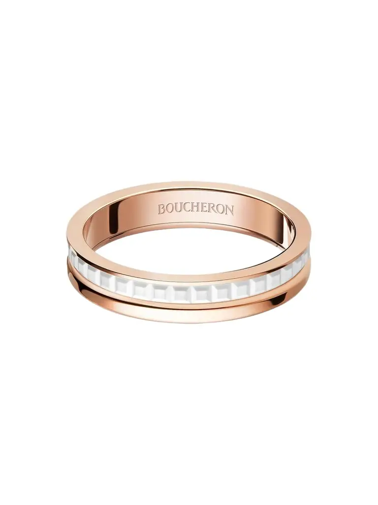 Women's Quatre 18K Rose Gold & Hyceram Wedding Band Women's Quatre 18K Rose Gold & Hyceram Wedding Band