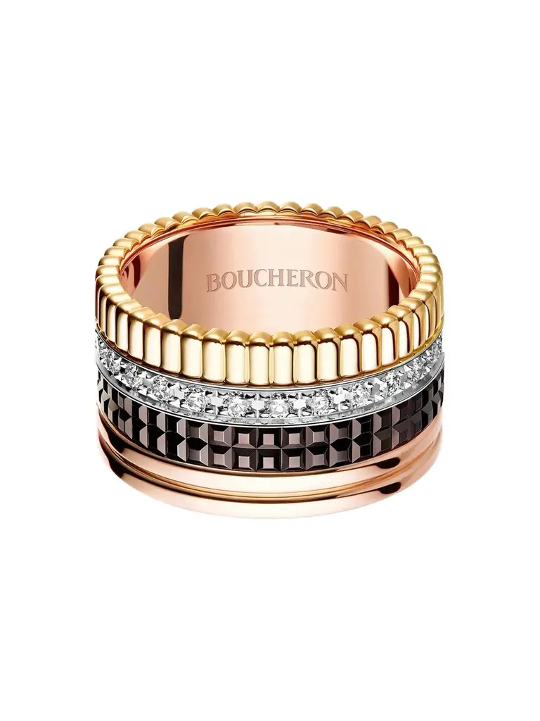 Women's Quatre Classique L Tri-Tone 18K Gold, Brown PVD & 0.49 TCW Diamond Ring Women's Quatre Classique L Tri-Tone 18K Gold, Brown PVD & 0.49 TCW Diamond Ring