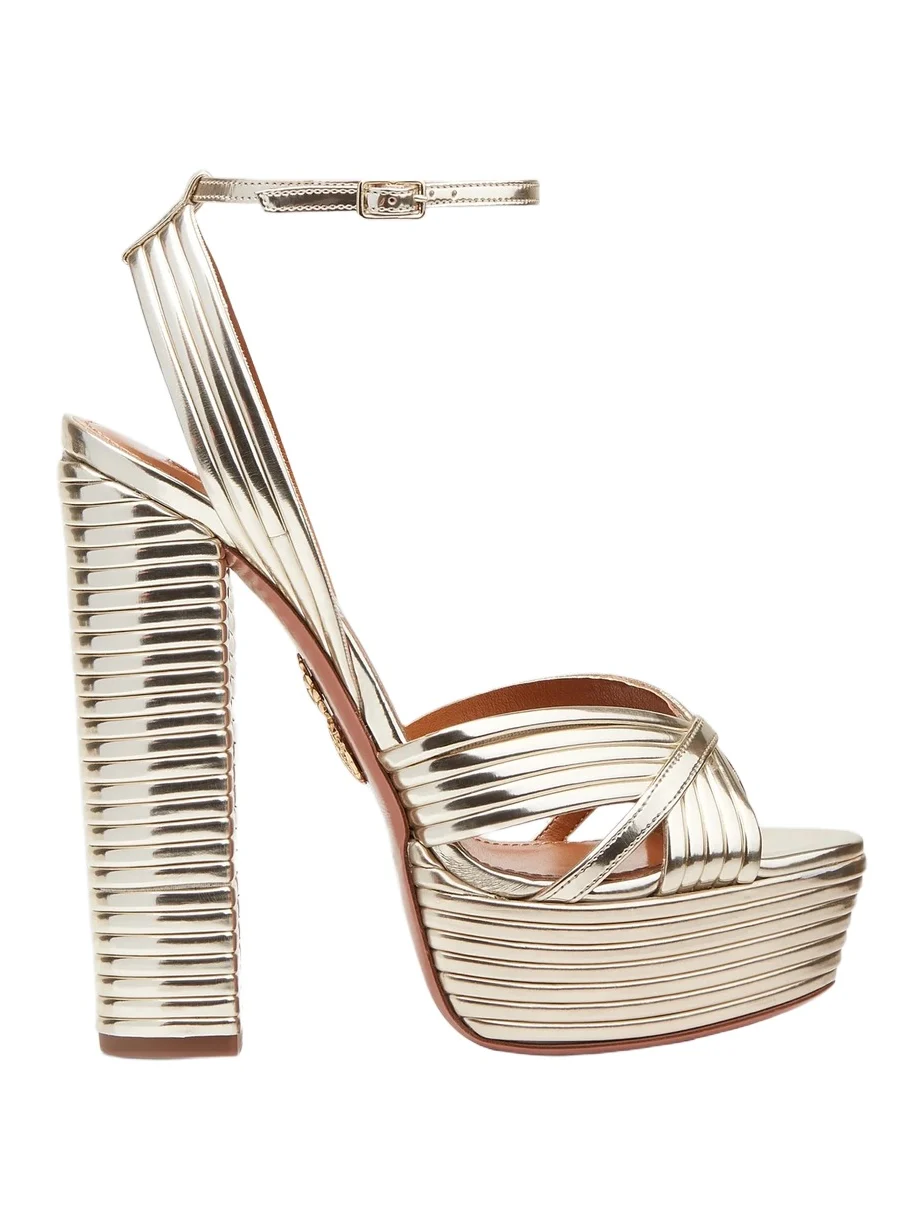 Aquazzura Women's Sundance 140MM Faux Leather Platform Sandals