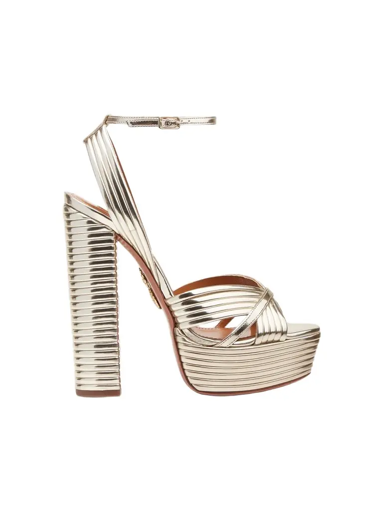 Aquazzura Women's Sundance 140MM Faux Leather Platform Sandals