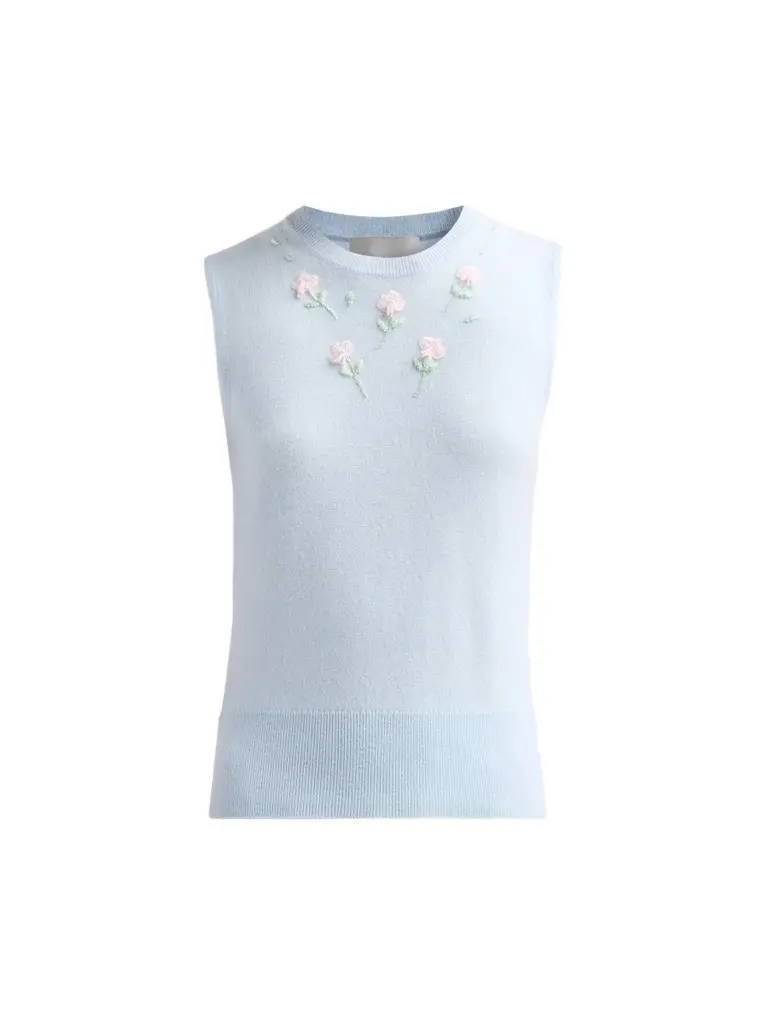 Women's Dahlia Floral Wool-Blend Tank Women's Dahlia Floral Wool-Blend Tank