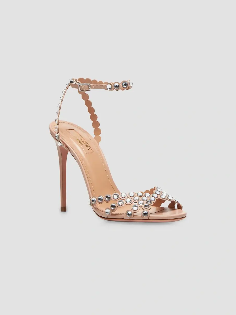 Aquazzura Women's Tequila 105MM Embellished Leather Sandals | Thumbnail 2