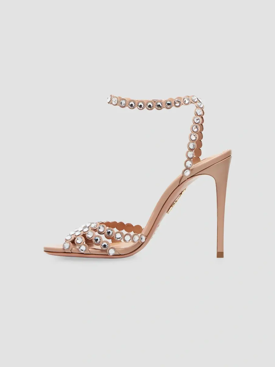 Aquazzura Women's Tequila 105MM Embellished Leather Sandals | Thumbnail 4