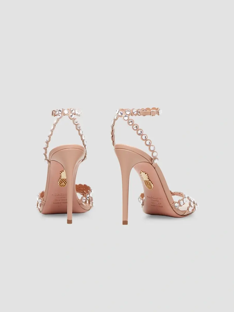 Aquazzura Women's Tequila 105MM Embellished Leather Sandals | Thumbnail 6