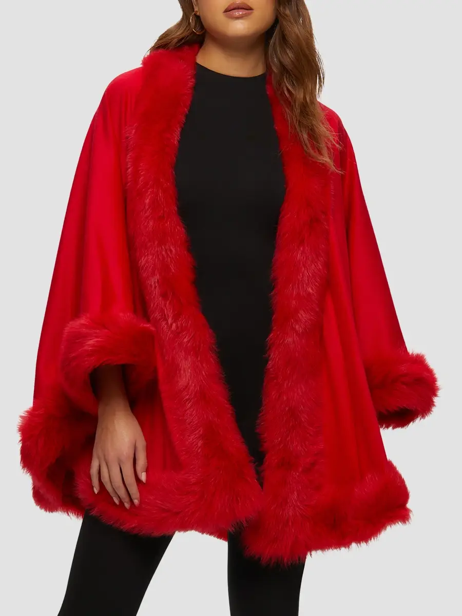 Gorski Women's Cashmere Cape with Toscana Shearling Lamb Trim | Thumbnail 2 Gorski Women's Cashmere Cape with Toscana Shearling Lamb Trim | Thumbnail 2