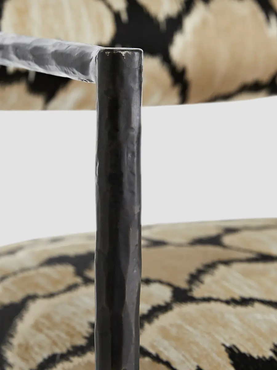Arteriors Barbana Linen-Blend Upholstered Iron Bar Stool | Thumbnail 4 Arteriors Barbana Linen-Blend Upholstered Iron Bar Stool | Thumbnail 4
