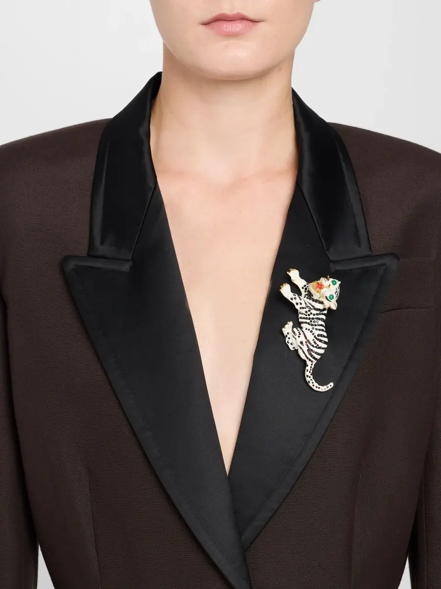 KENNETH JAY LANE Women's 18K Gold-Plated & Crystal Tiger Pin | Thumbnail 2 KENNETH JAY LANE Women's 18K Gold-Plated & Crystal Tiger Pin | Thumbnail 2