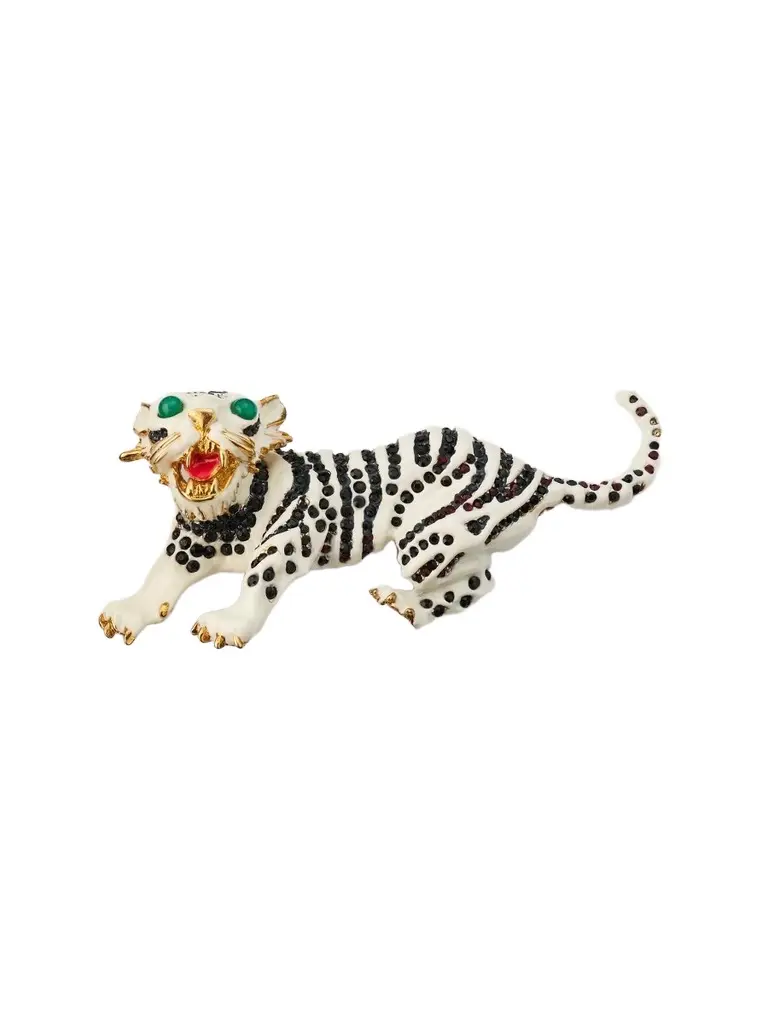 Women's 18K Gold-Plated & Crystal Tiger Pin Women's 18K Gold-Plated & Crystal Tiger Pin