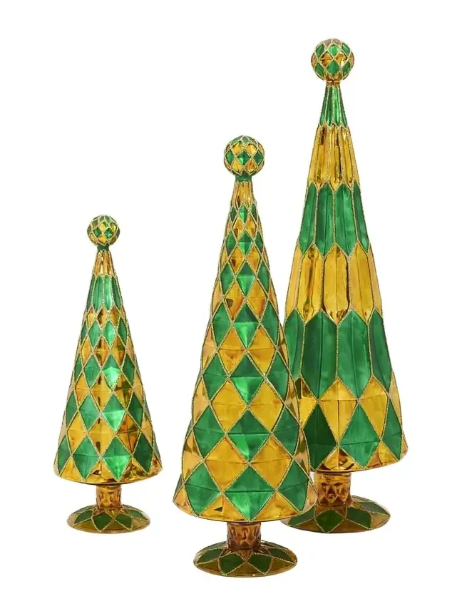 Cody Foster & Co 3-PIece Glass Tree Ornament Set
