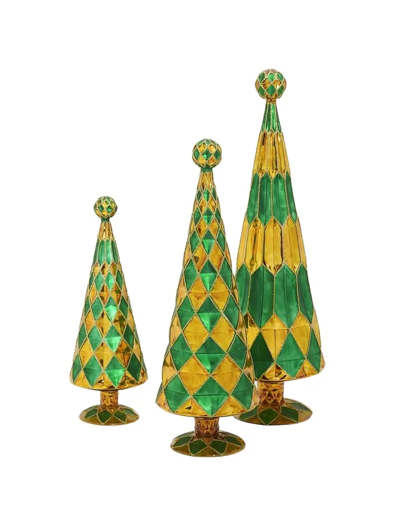 Cody Foster & Co 3-PIece Glass Tree Ornament Set