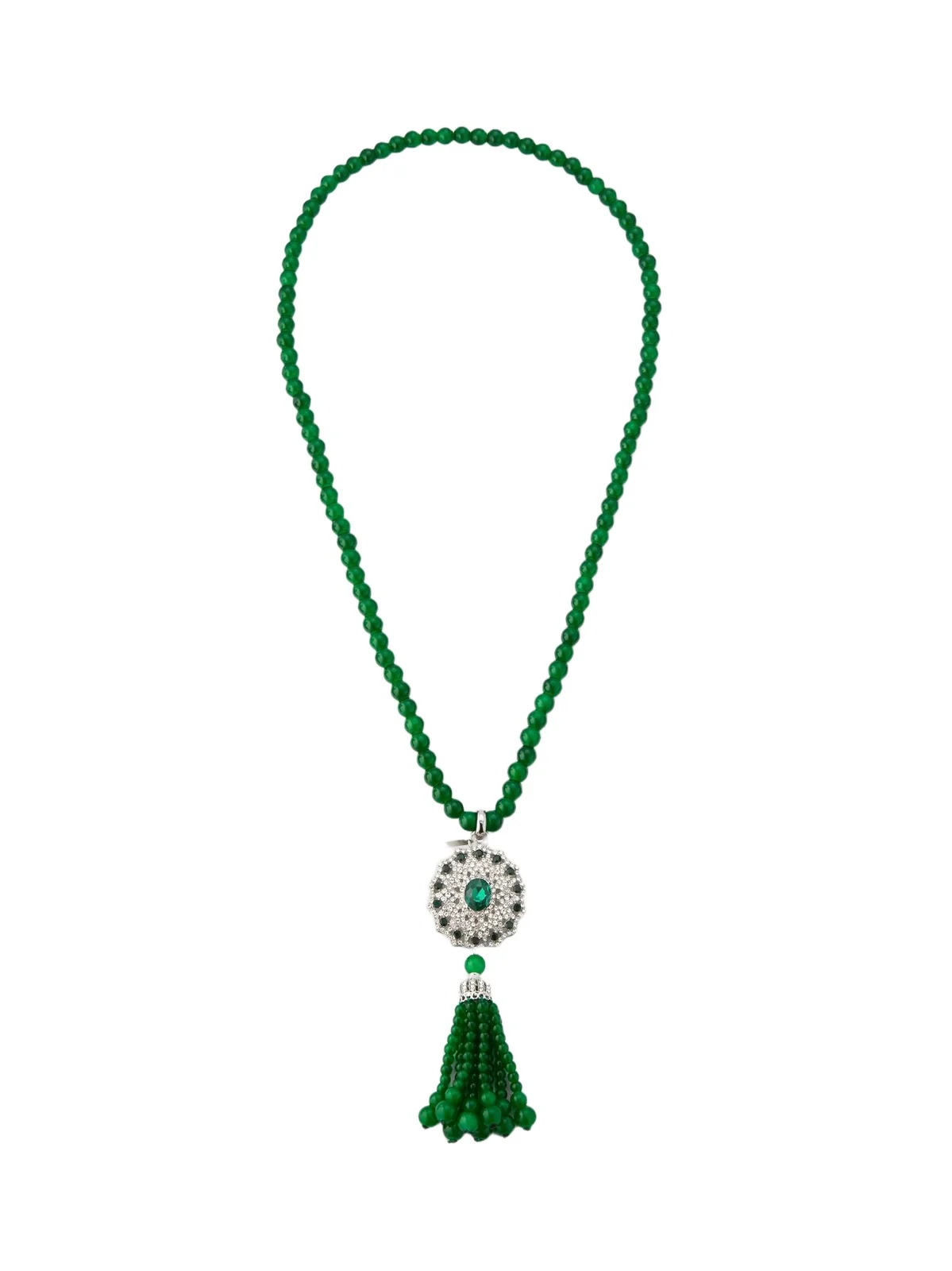 KENNETH JAY LANE Women's Glass Bead & Crystal Tassel Pendant Necklace