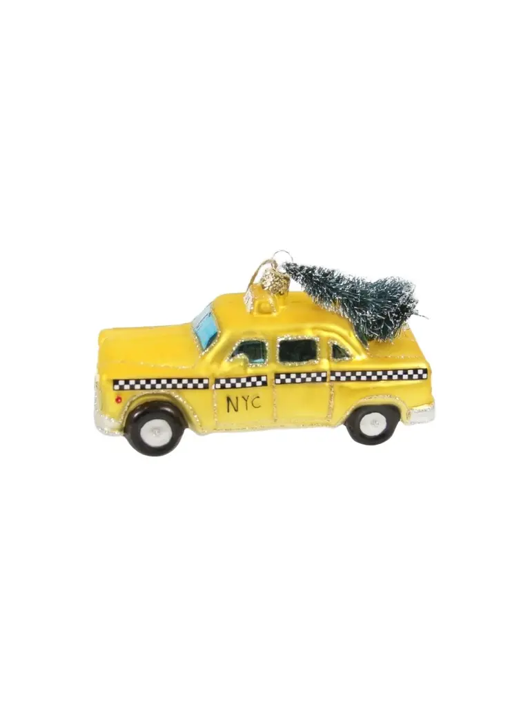 Cody Foster & Co NYC Taxi Glass Ornament
