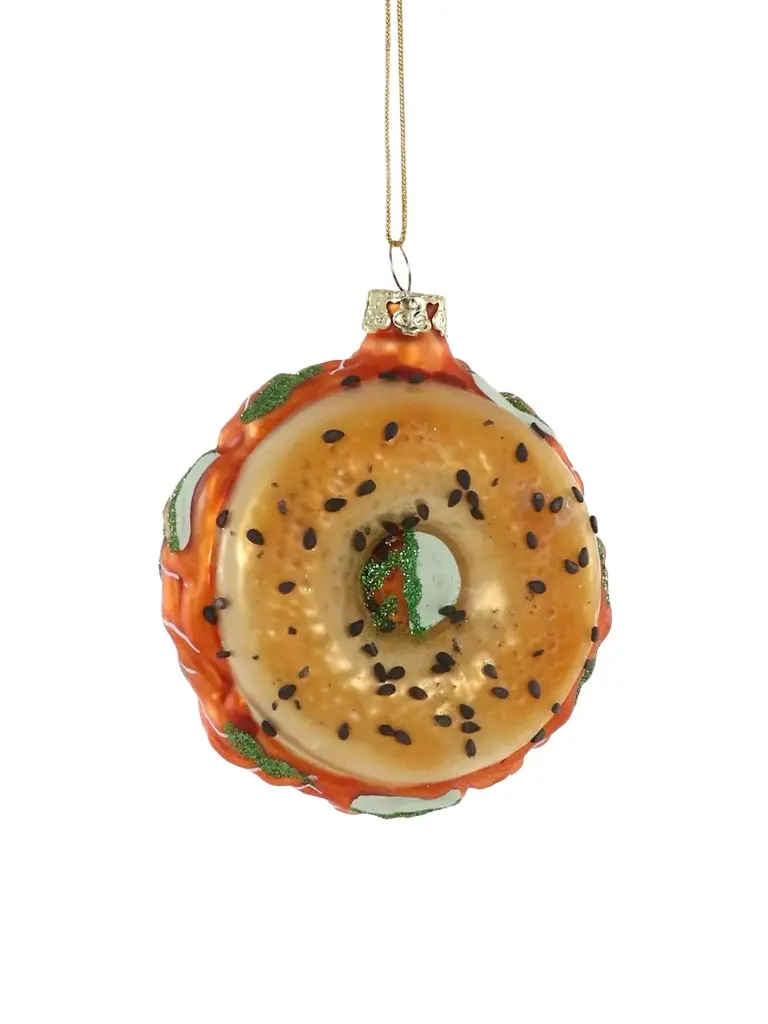 Cody Foster & Co Bagel With Lox Glass Ornament