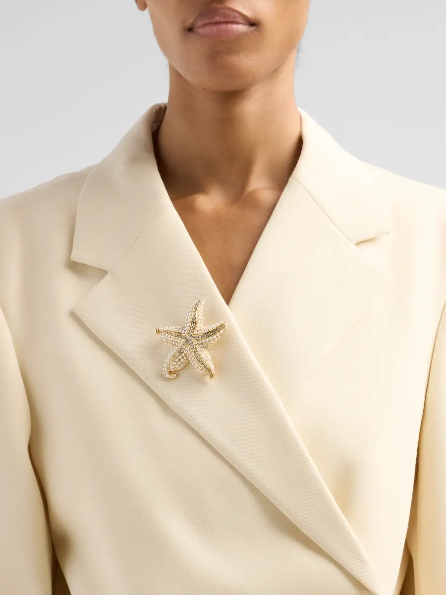 KENNETH JAY LANE Women's 18K Gold-Plated Imitation Pearl Starfish Brooch | Thumbnail 2 KENNETH JAY LANE Women's 18K Gold-Plated Imitation Pearl Starfish Brooch | Thumbnail 2