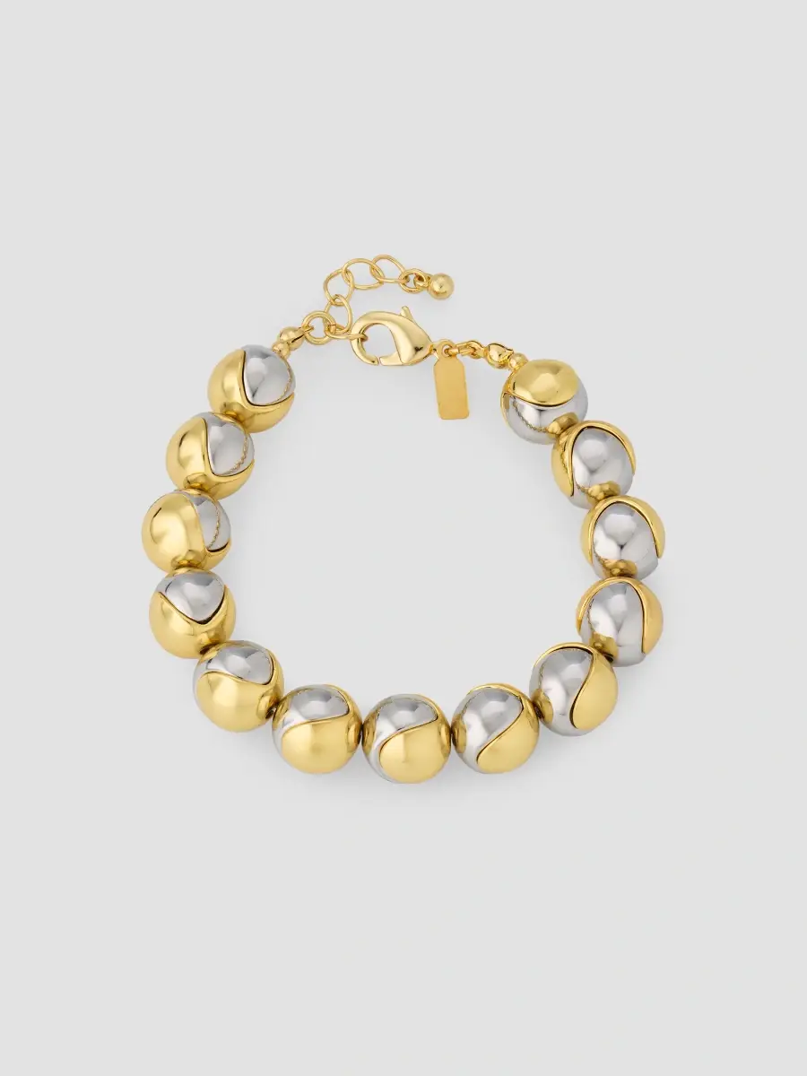 KENNETH JAY LANE Women's Two-Tone Goldtone & Rhodium-Plated Ball Bracelet | Thumbnail 3