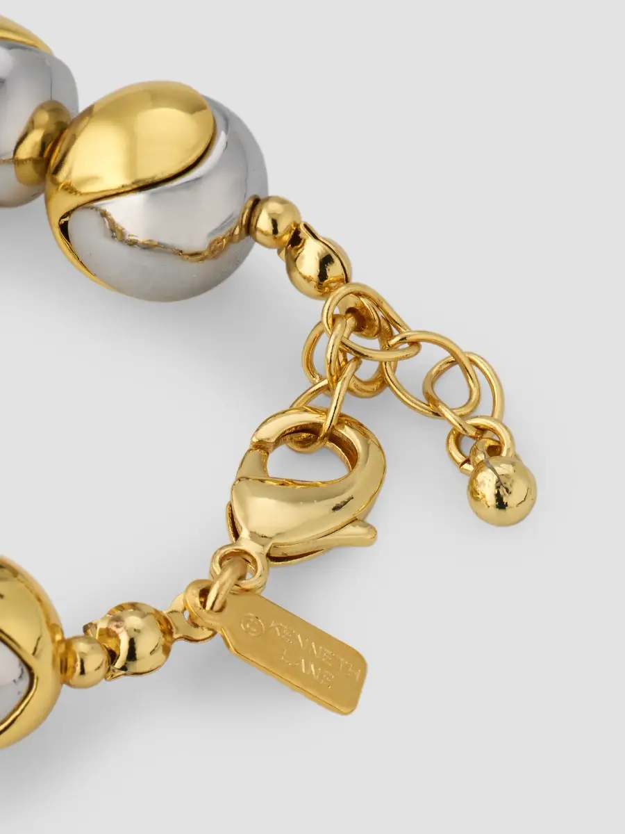 KENNETH JAY LANE Women's Two-Tone Goldtone & Rhodium-Plated Ball Bracelet | Thumbnail 4
