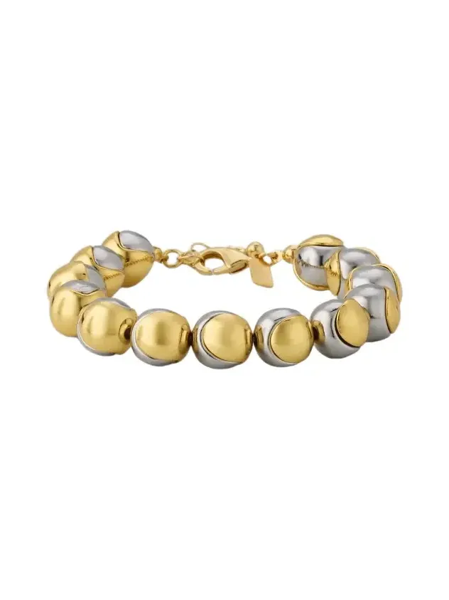 Women's Two-Tone Goldtone & Rhodium-Plated Ball Bracelet Women's Two-Tone Goldtone & Rhodium-Plated Ball Bracelet