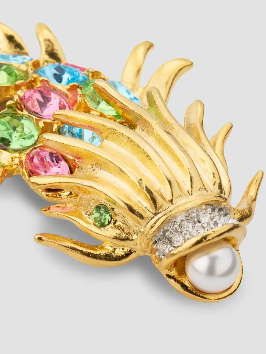 KENNETH JAY LANE Women's 18K Gold-Plated, Two-Tone Rhinestone & Pastel Stone Fish Brooch | Thumbnail 4 KENNETH JAY LANE Women's 18K Gold-Plated, Two-Tone Rhinestone & Pastel Stone Fish Brooch | Thumbnail 4
