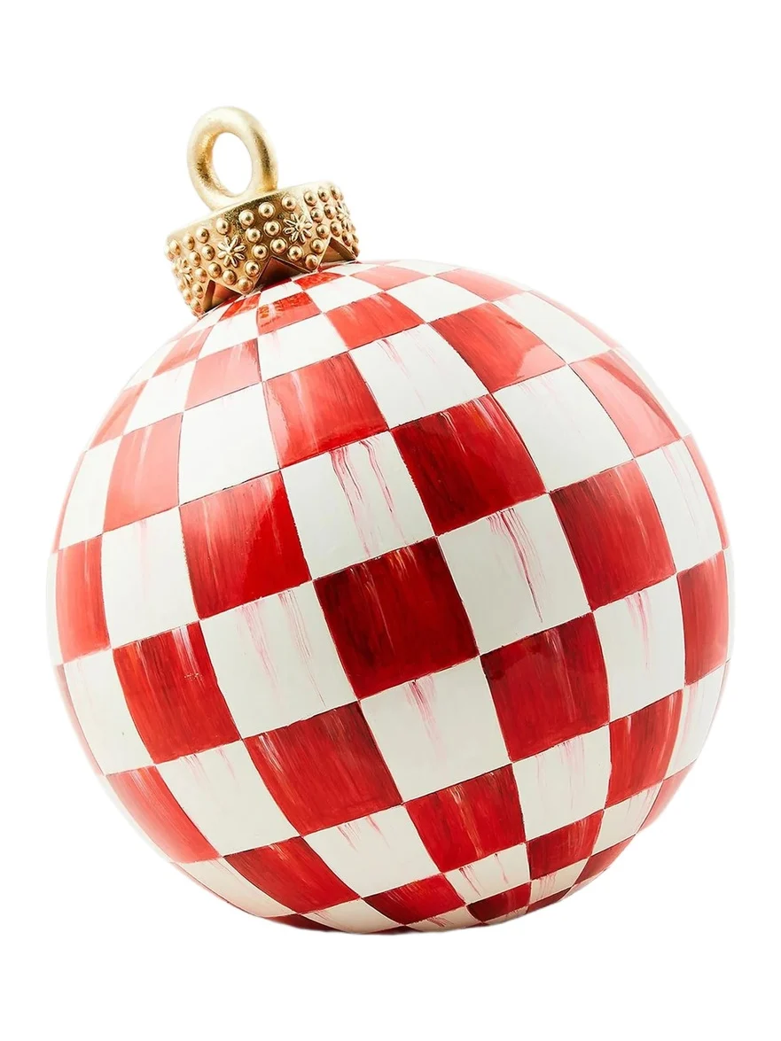 MacKenzie-Childs Red Check Large Tabletop Ornament