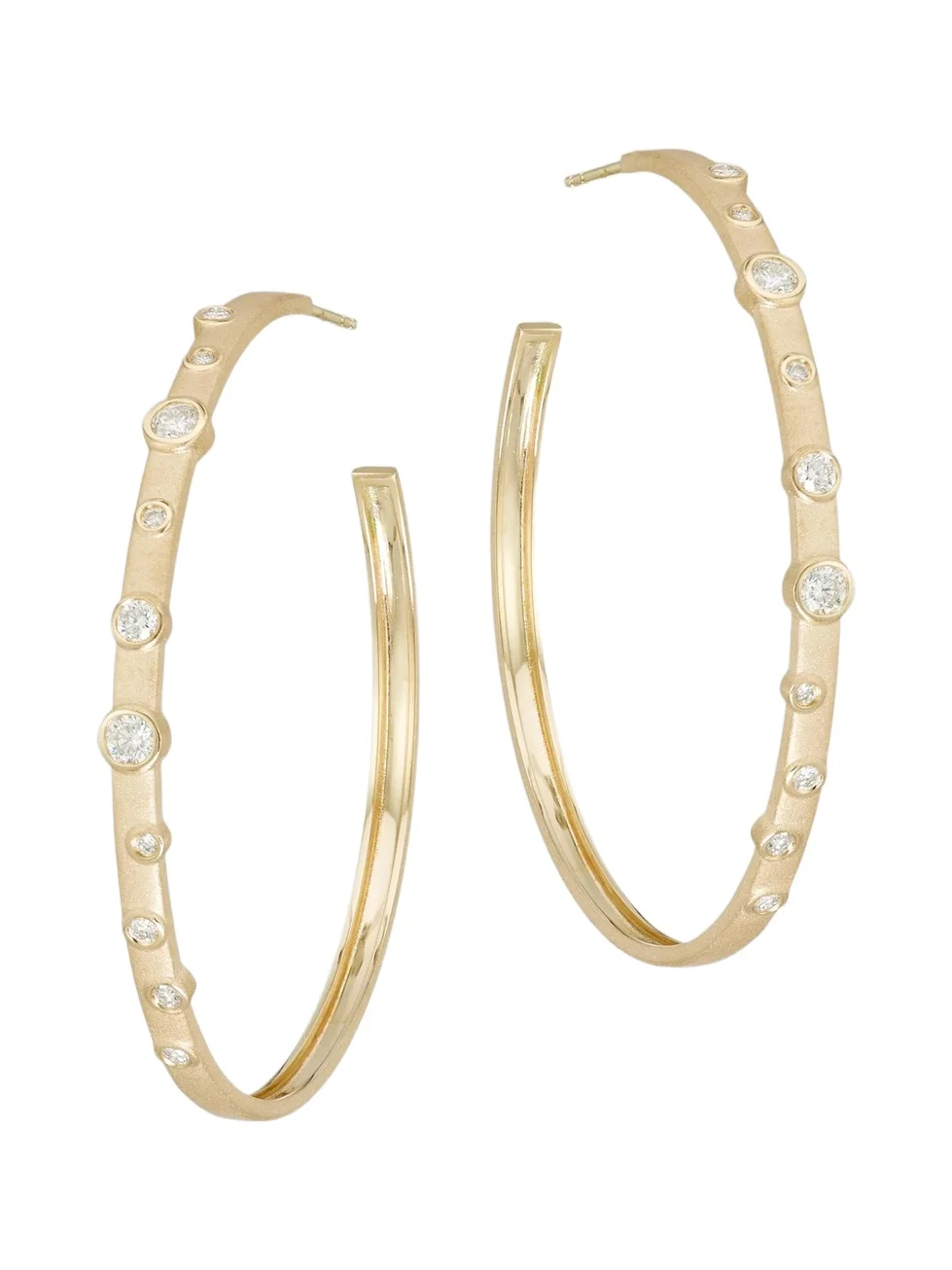 Sydney Evan Women's Large 14K Gold & Bezel Diamond Anniversary Hoops