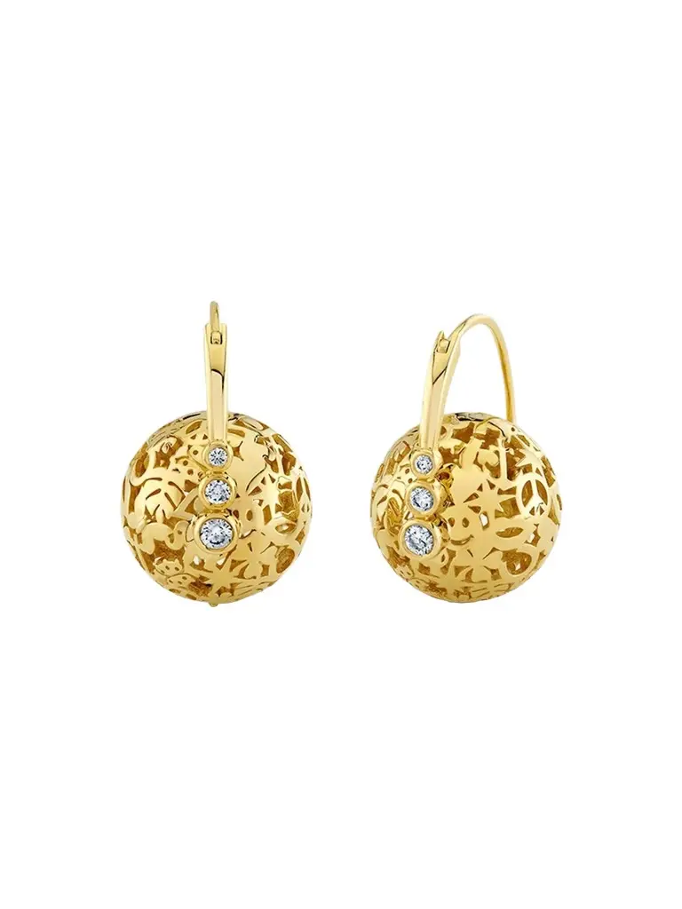 Women's Icons 14K Yellow Gold & 0.21 TCW Diamond Beaded Drop Earrings Women's Icons 14K Yellow Gold & 0.21 TCW Diamond Beaded Drop Earrings
